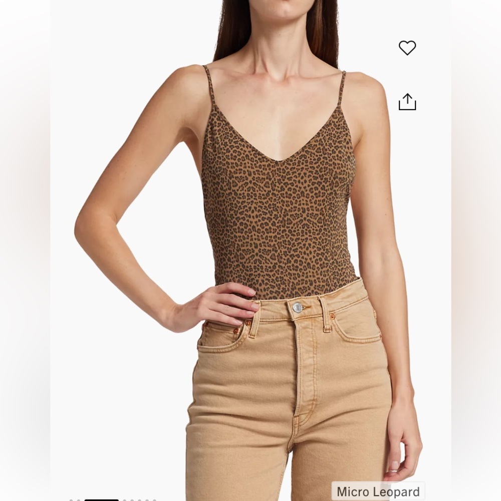 New RE/DONE Micro Leopard spaghetti strap bodysuit